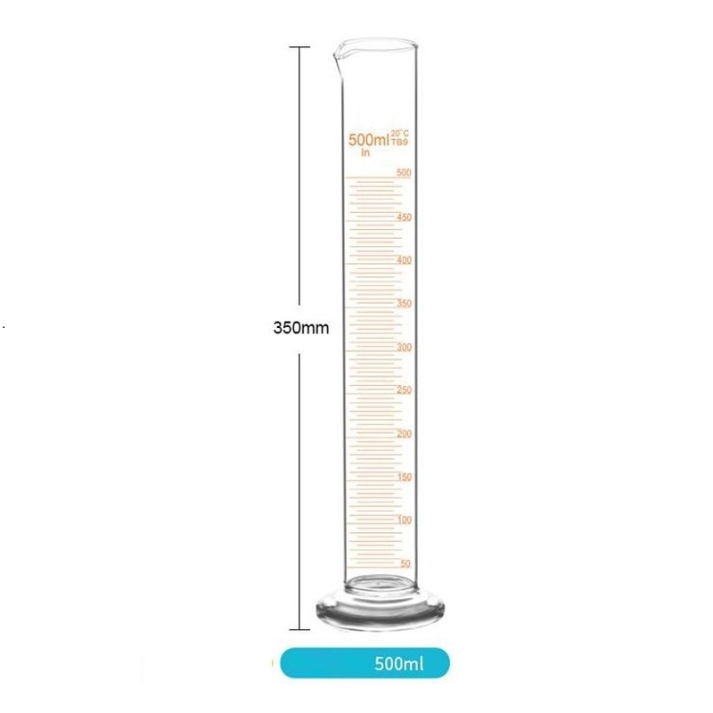 500ml high borosilicate glass graduated cylinder with side opening and scale 500ml high borosilicate glass graduated cylinder with side opening and scale