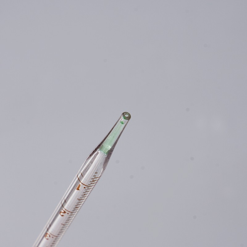 Chemical laboratory glass pipette with red rubber head and 3ml scale Chemical laboratory glass pipette with red rubber head and 3ml scale