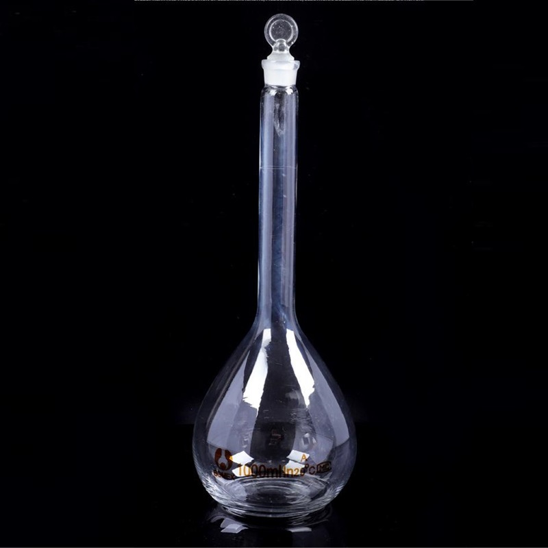 1000 ml clear laboratory glass flat-bottomed volumetric flask with frosted spout 1000 ml clear laboratory glass flat-bottomed volumetric flask with frosted spout