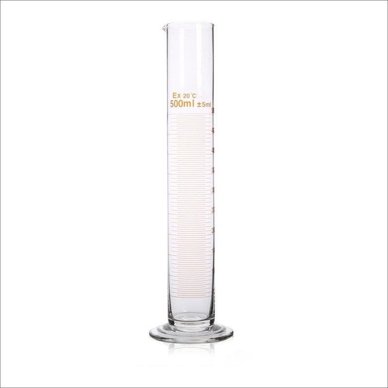 500ml high borosilicate glass graduated cylinder with side opening and scale 500ml high borosilicate glass graduated cylinder with side opening and scale