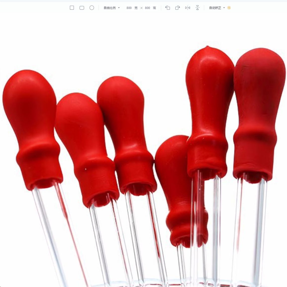 Chemical laboratory glass pipette with red rubber head and 3ml scale Chemical laboratory glass pipette with red rubber head and 3ml scale